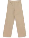 Forte Forte Cotton High Waisted Trousers In Neutrals