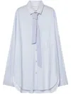 Forte Forte Relaxed Fit Blue Bci Cotton Oversized Shirt In White