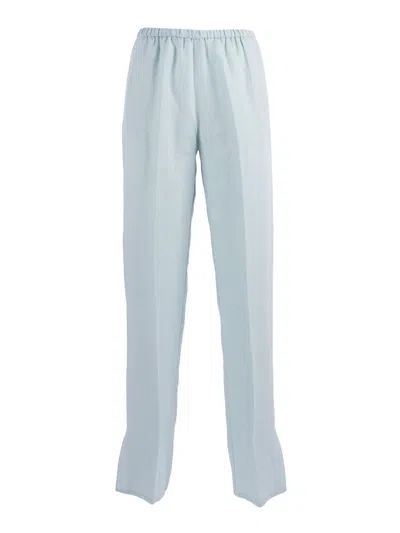 Forte Forte Relaxed Fit Linen Straight-leg Pants In Blue