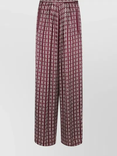 Forte Forte Relaxed Pants With All-over Print And Wide Leg In Brown