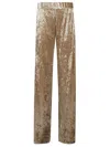 Forte Forte Relaxed Straight-leg Pants With Internal Belt And Crushed Velvet Finish In Gray