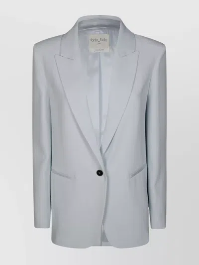 Forte Forte Revers Satin Regular Jacket In Gray