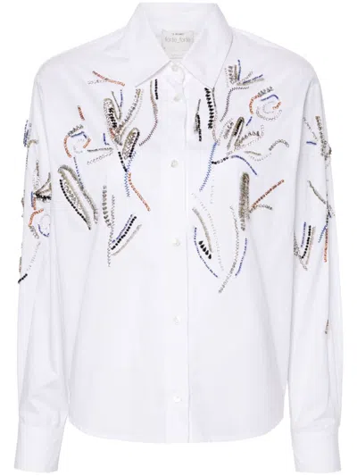 Forte Forte Rhinestone-detailed Poplin Shirt In Multicolor