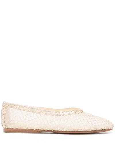 FORTE FORTE RHINESTONE-EMBELLISHED MESH BALLERINA SHOES
