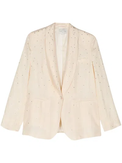 Forte Forte Rhinestoned Single-breasted Blazer In Neutral