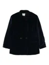 Forte Forte Double-breasted Corduroy Blazer In Blue