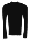 Forte Forte Ribbed Button-detailed Sweater In Black