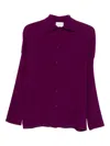 Forte Forte Ribbed Button-front Shirt In Brown