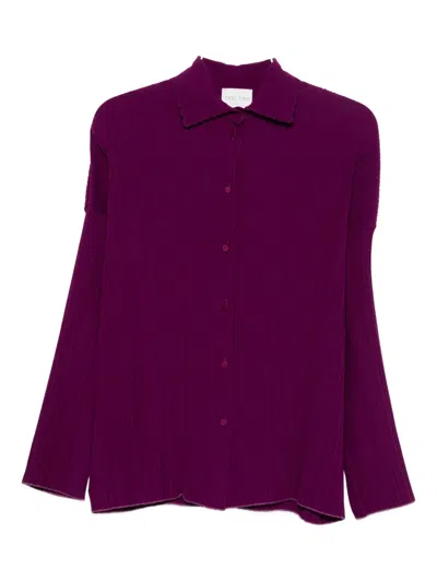 Forte Forte Ribbed Button-front Shirt In Brown