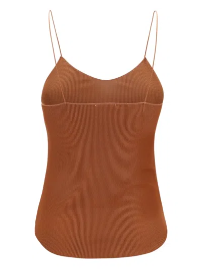 Forte Forte Ribbed Camisole Top In Brown