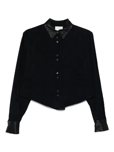 Forte Forte Ribbed-collar Shirt In Blue