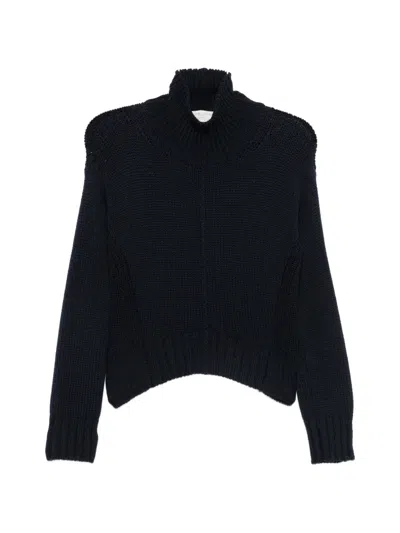 Forte Forte Ribbed High-neck Sweater In Blue