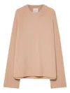 Forte Forte English Rib Roundneck Sweater In Warm Brown In Gray