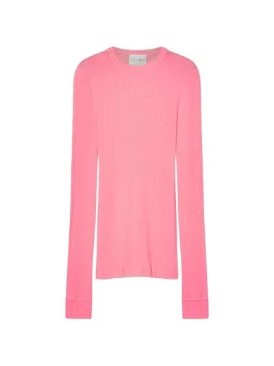 Forte Forte Ribbed Long-sleeve Top In Pink