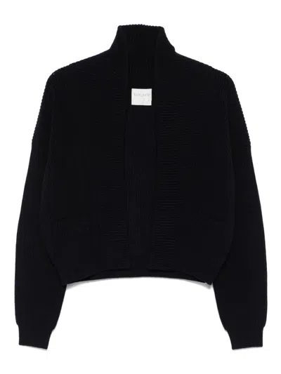 Forte Forte Ribbed Open-front Cardigan In Black