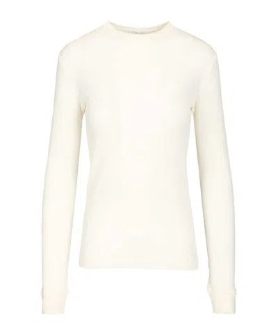 Forte Forte Ribbed Roundneck Knitted Top In White