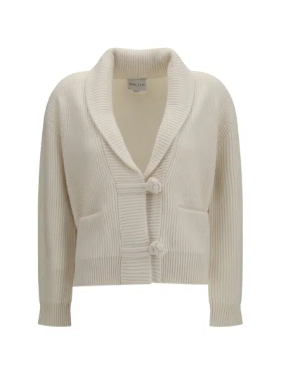 Forte Forte Wool And Cashmere English Rib Cardigan In Neutral
