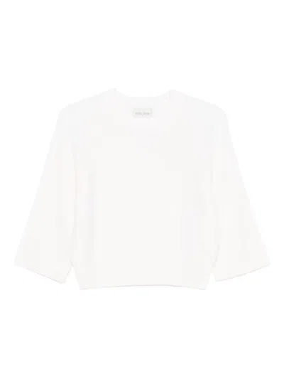 Forte Forte Ribbed Short-sleeve Knit Top In White