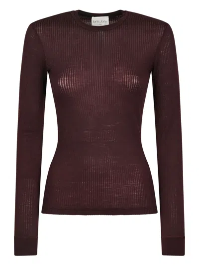 Forte Forte Ribbed Top In Burgundy