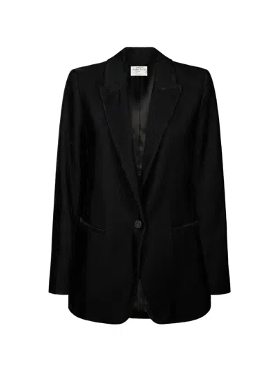 Forte Forte Ribbed Velvet Blazer In Black