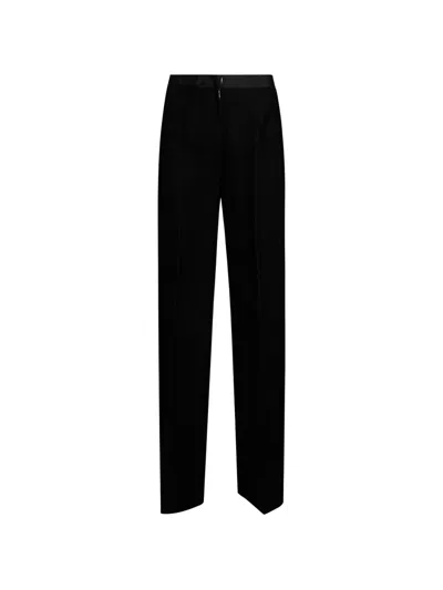 Forte Forte Fluid Ribbed Velvet High-waist Trousers In Black