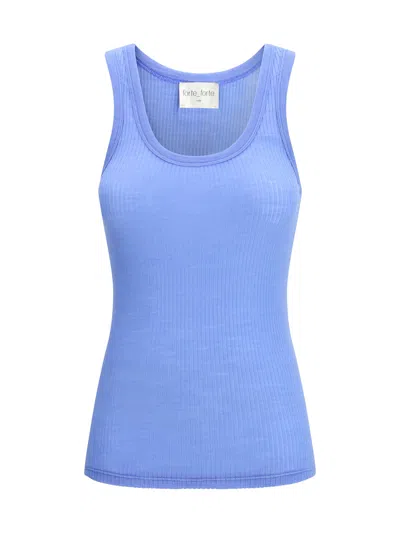Forte Forte Ribbed Wool Top In Blue