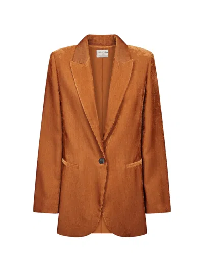 Forte Forte Ribbed-knit Blazer Jacket In Brown