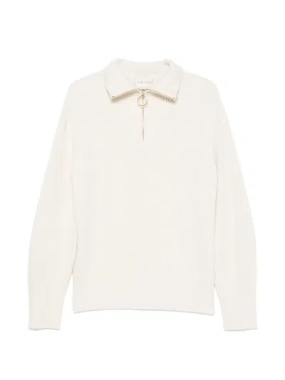 Forte Forte Ribbed-knit Half-zip Sweater In Neutral