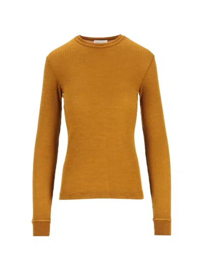 Forte Forte Ribbed-knit Long-sleeve Sweater In Orange