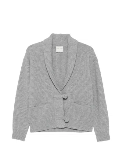 Forte Forte Ribbed-knit Shawl-collar Cardigan In Gray