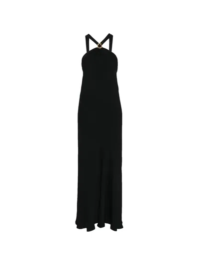 Forte Forte Ring Halterneck Maxi Dress In Black
