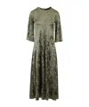 Forte Forte Long Velvet Olive Green Dress In Green