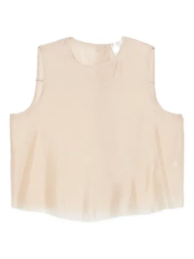 Forte Forte Round-neck Sleeveless Top In Neutral