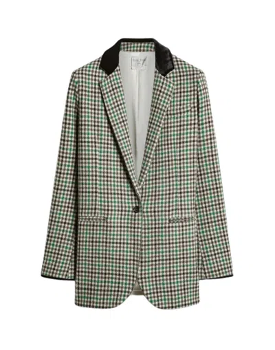 Forte Forte Royal Checked Wool-blend Notched Lapel Blazer In Multi