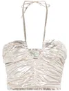 Forte Forte Ruched Halterneck Blouse In Silver
