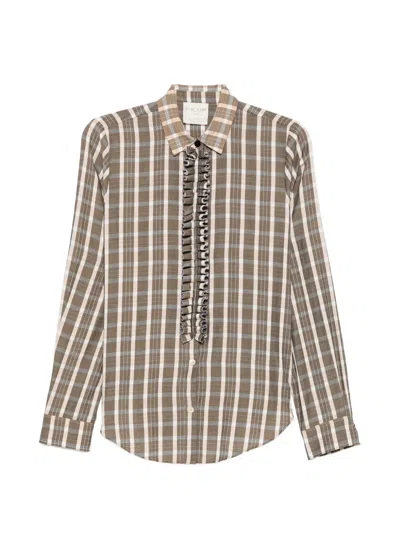 Forte Forte Ruffled Check Shirt In Multi