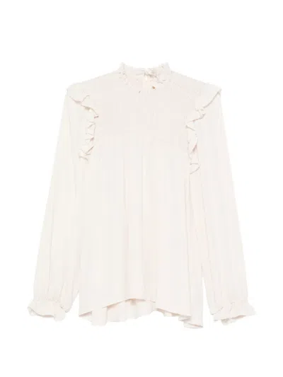 Forte Forte Mixed Silk Marocaine Long Sleeves T In White