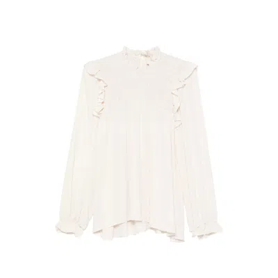 Forte Forte Ruffled Smocked Blouse In White