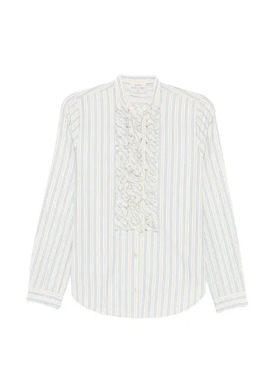 Forte Forte Ruffled Striped Shirt In Multi