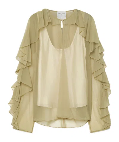 Forte Forte Ruffled Top In Green
