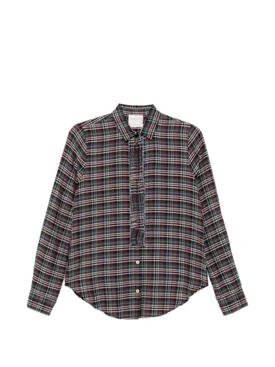 Forte Forte Cotton Blend Tartan Long-sleeve Shirt In Black