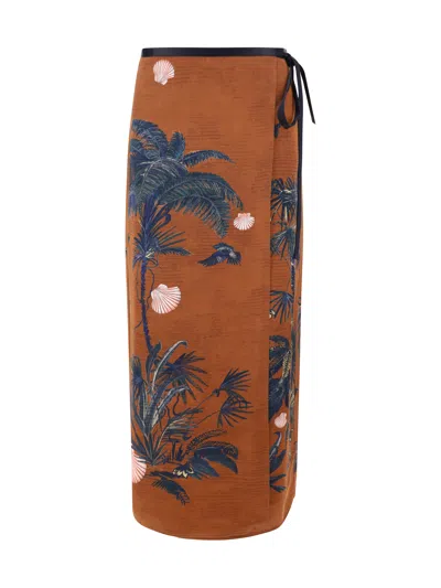 Forte Forte Forte_forte Printed Satin Midi Wrap Skirt In Multicolour