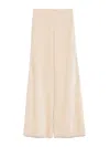 Forte Forte High-waisted Wide Leg Velvet Trousers In Neutral