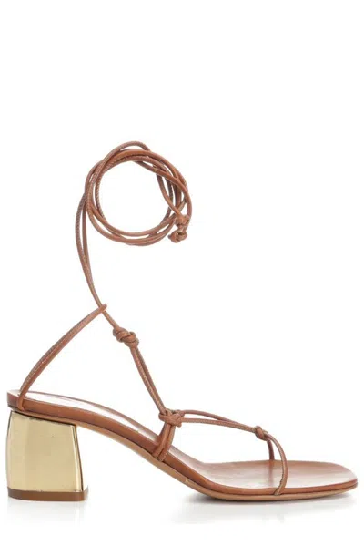 Forte Forte Sandals With Tubolar Laces In Brown