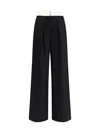 Forte Forte Sartorial High-waisted Pinstripe Wool-blend Trousers In Black