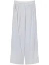 Forte Forte Sartorial Wide-leg Trousers In Wool Viscose Twill In White