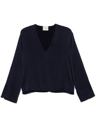Forte Forte Satin Blouse In Abisso