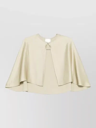 Forte Forte Satin Cape Shirt Round Neck Design In Neutral