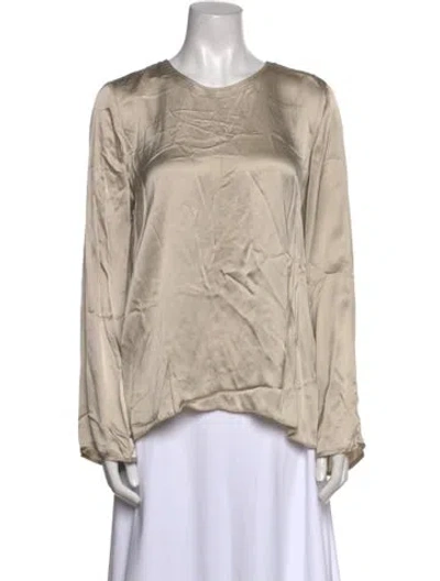 Pre-owned Forte Forte Satin Crew Neck Blouse In Neutral