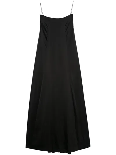Forte Forte Satin-finish Maxi Dress In Black